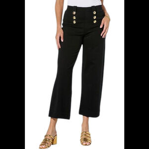 TWRHLL by Christie Brinkley Women's Front Button-Detail Pant Black - Regular